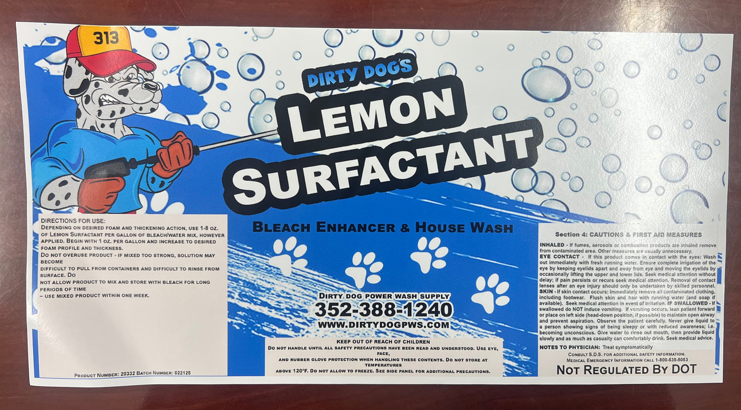 Pump-Up Sprayer Label - Lemon Surfactant