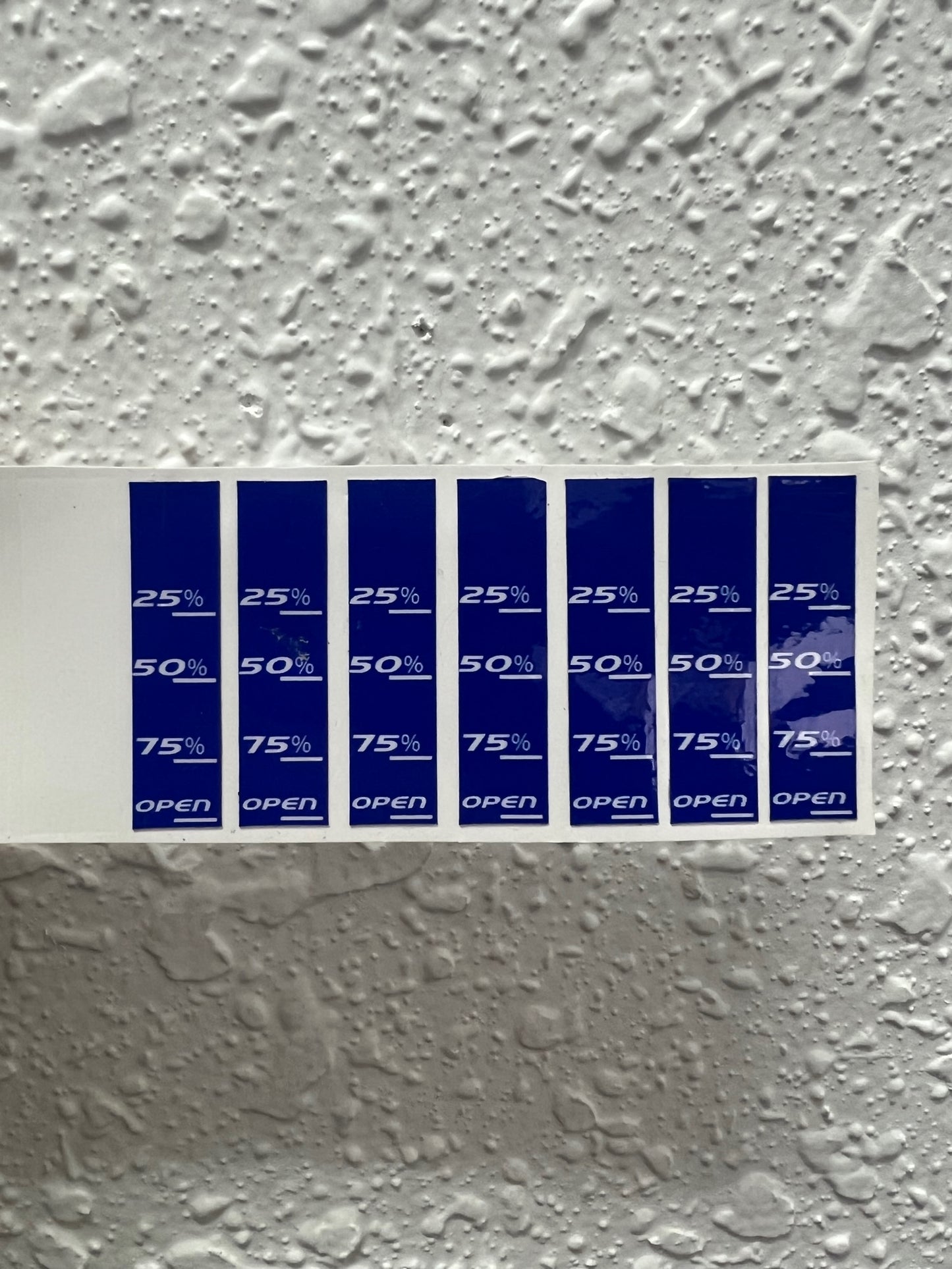 Asahi Metering Valve Dilution Stickers