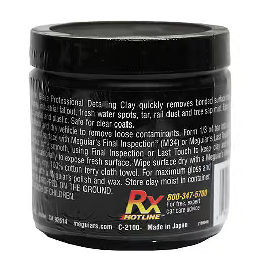 Meguiars C2100 Mirror Glaze Professional Detailing Clay - Aggressive, 200g Bar