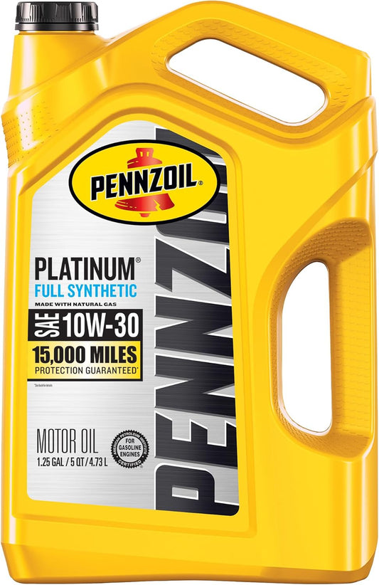 Pennzoil Platinum Full Synthetic 10W-30 Gasoline Engine Oil, 5 Quart