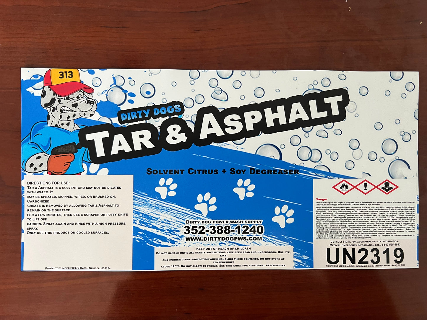 Pump-Up Sprayer Label - Tar and Asphalt