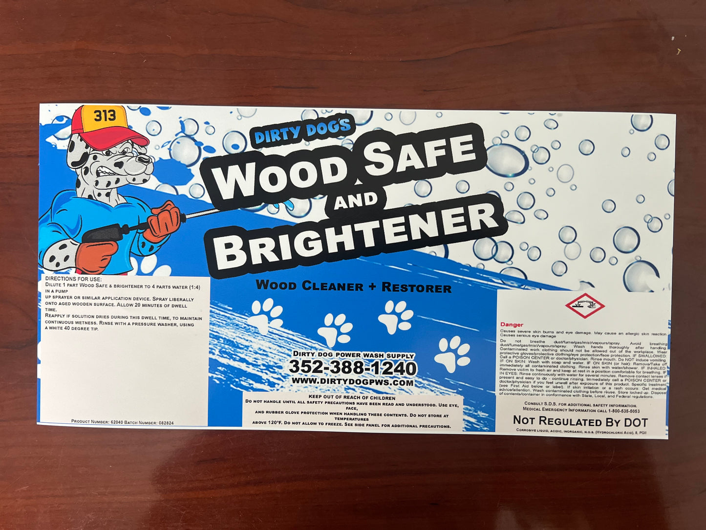 Pump-Up Sprayer Label - Wood Safe and Brightener